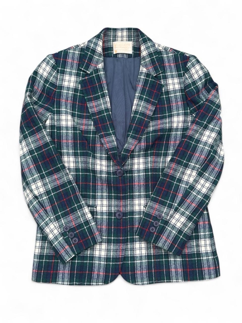 Vintage 70s Pendleton Pure Virgin Wool Plaid Blazer / Jacket - Size 8